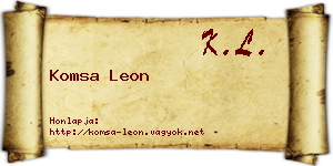Komsa Leon névjegykártya
